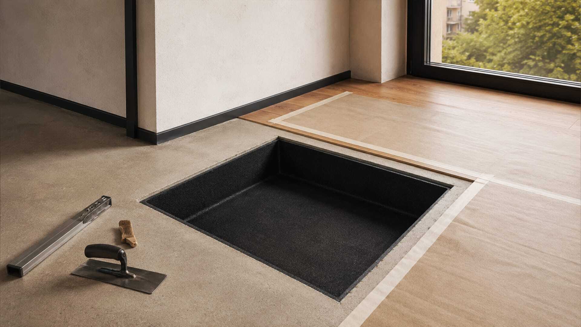 Impermeabilizzazione vano cassaforte pavimento cln safety