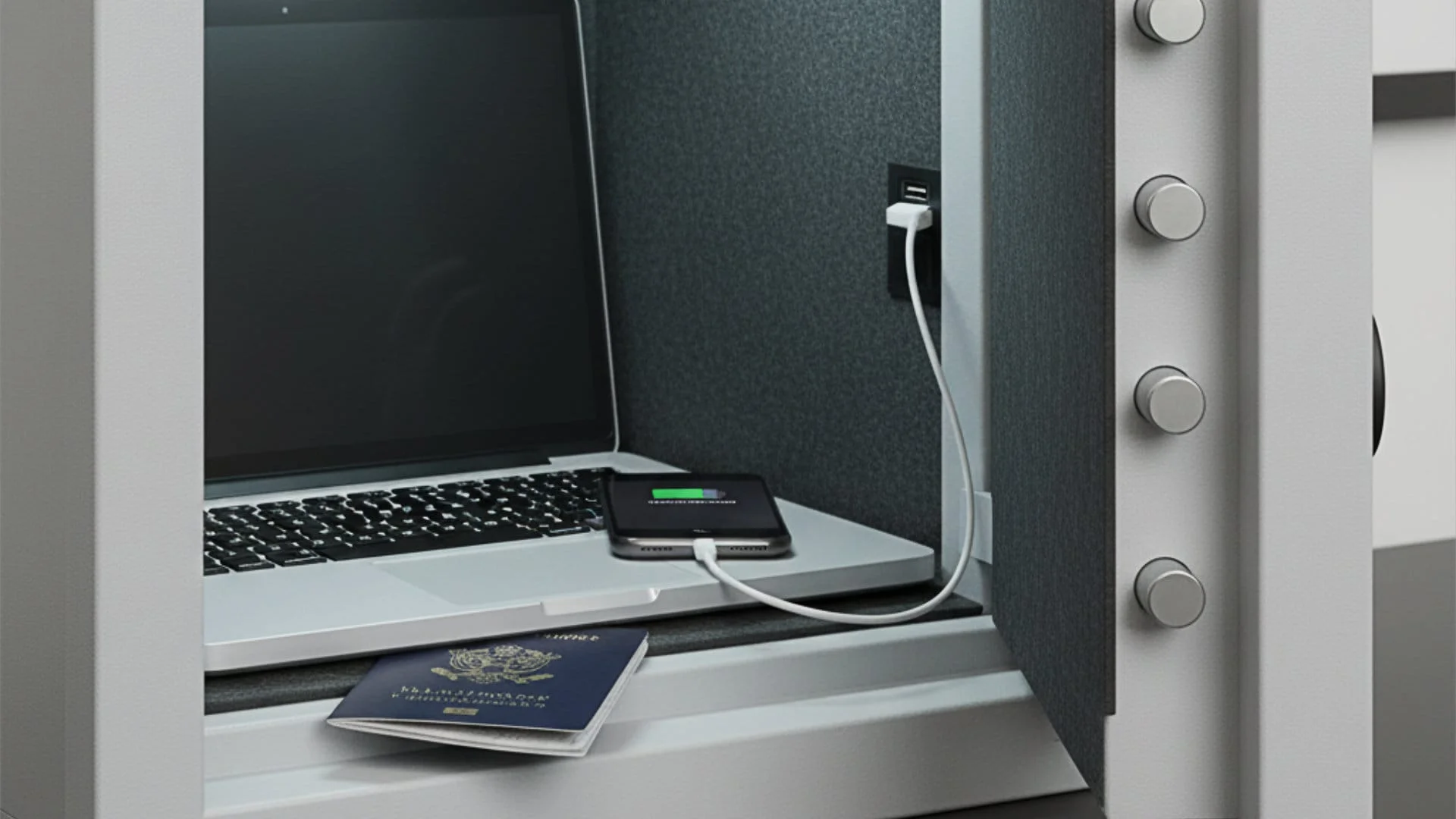 Cassaforte con un USB di ricarica interna
