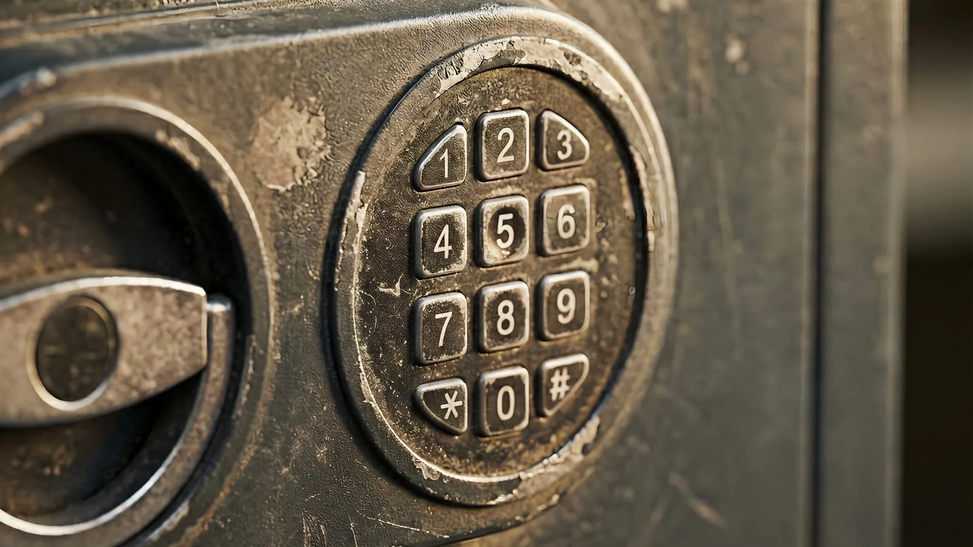 CLN Safety: macro di una cassaforte usurata nel tempo