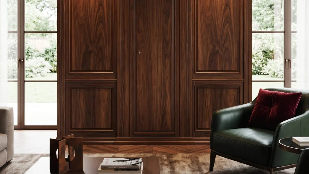 Armadio fucili legno massello design cover articolo cln safety
