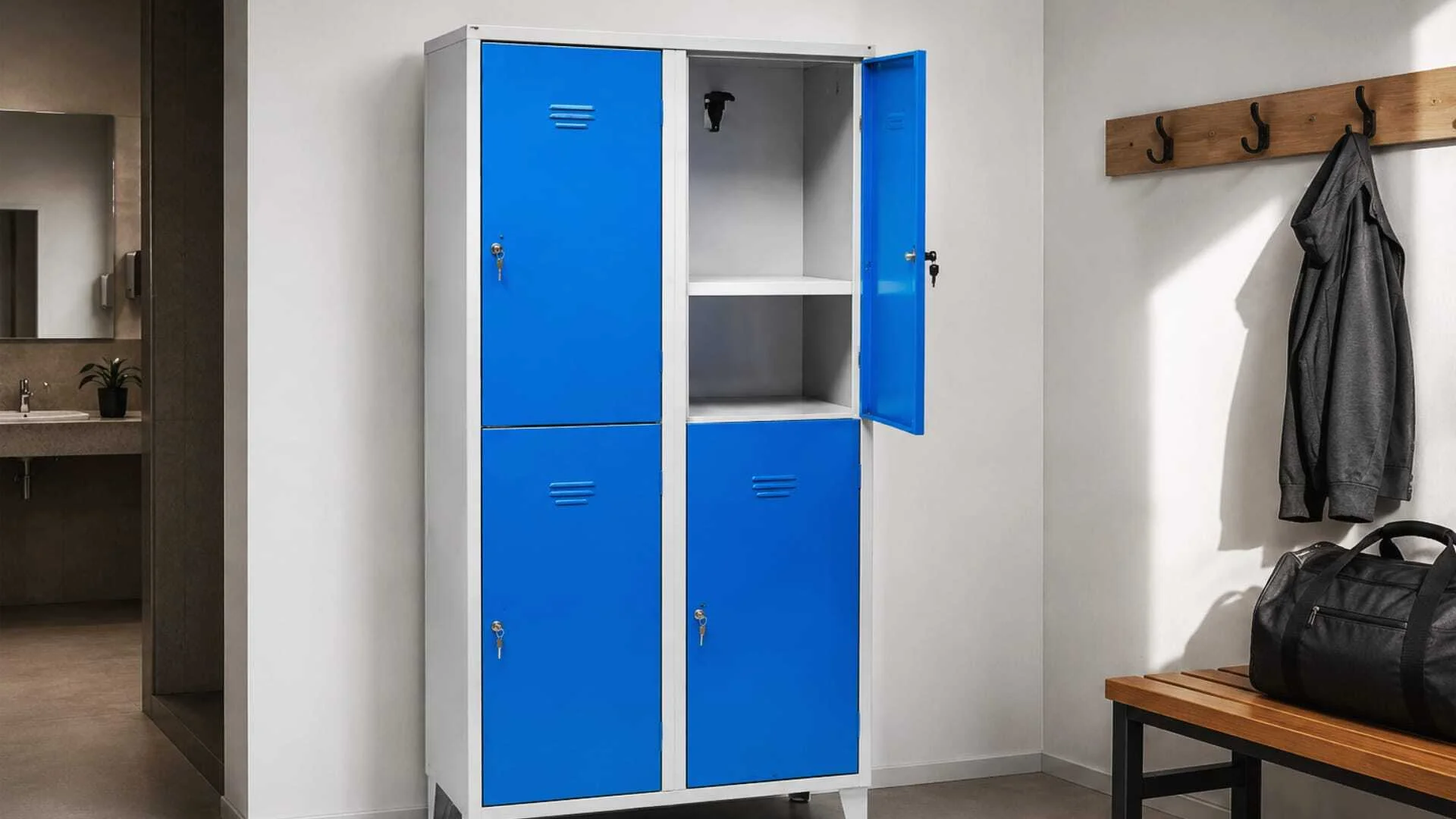 Scenari reali armadietti per spogliatoi con ante sovrapposte cover cln safety