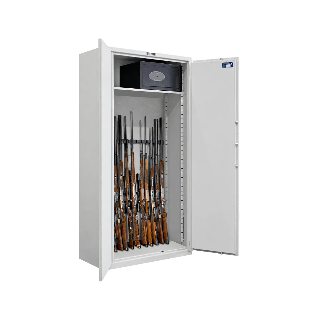 Armadio fucili bordogna 3000 gun en 14450 s1 aperto con fucili e cassaforte interna cln safety
