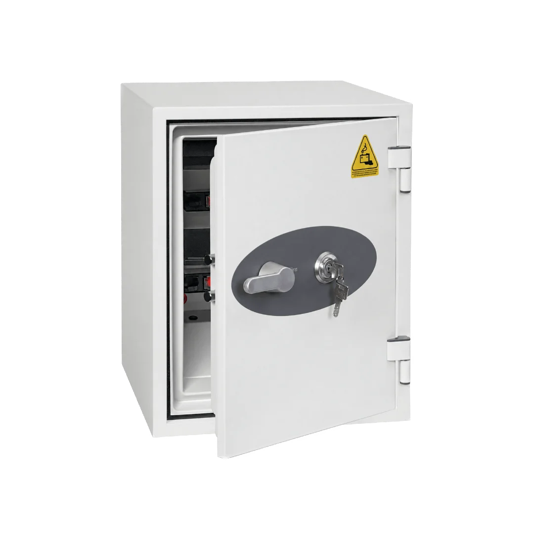 Cassaforte ignifuga batterie litio lithium bs aperta per stoccaggio batterie al litio cln safety